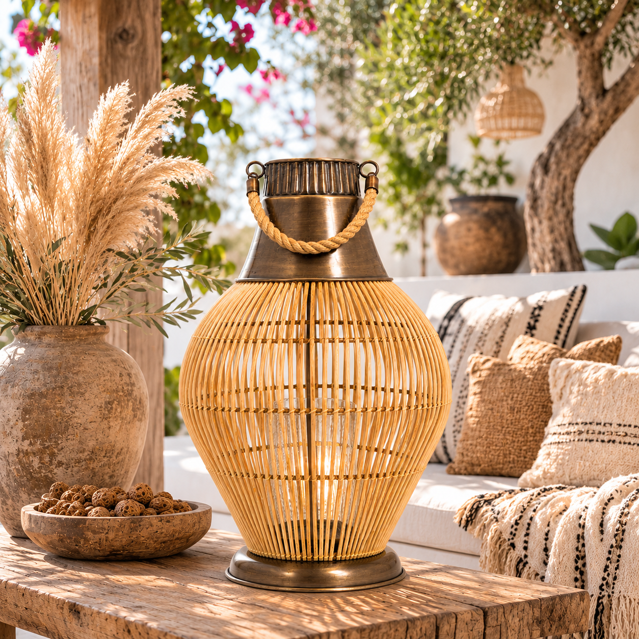 SENSE BAMBOO LANTERN BRASS