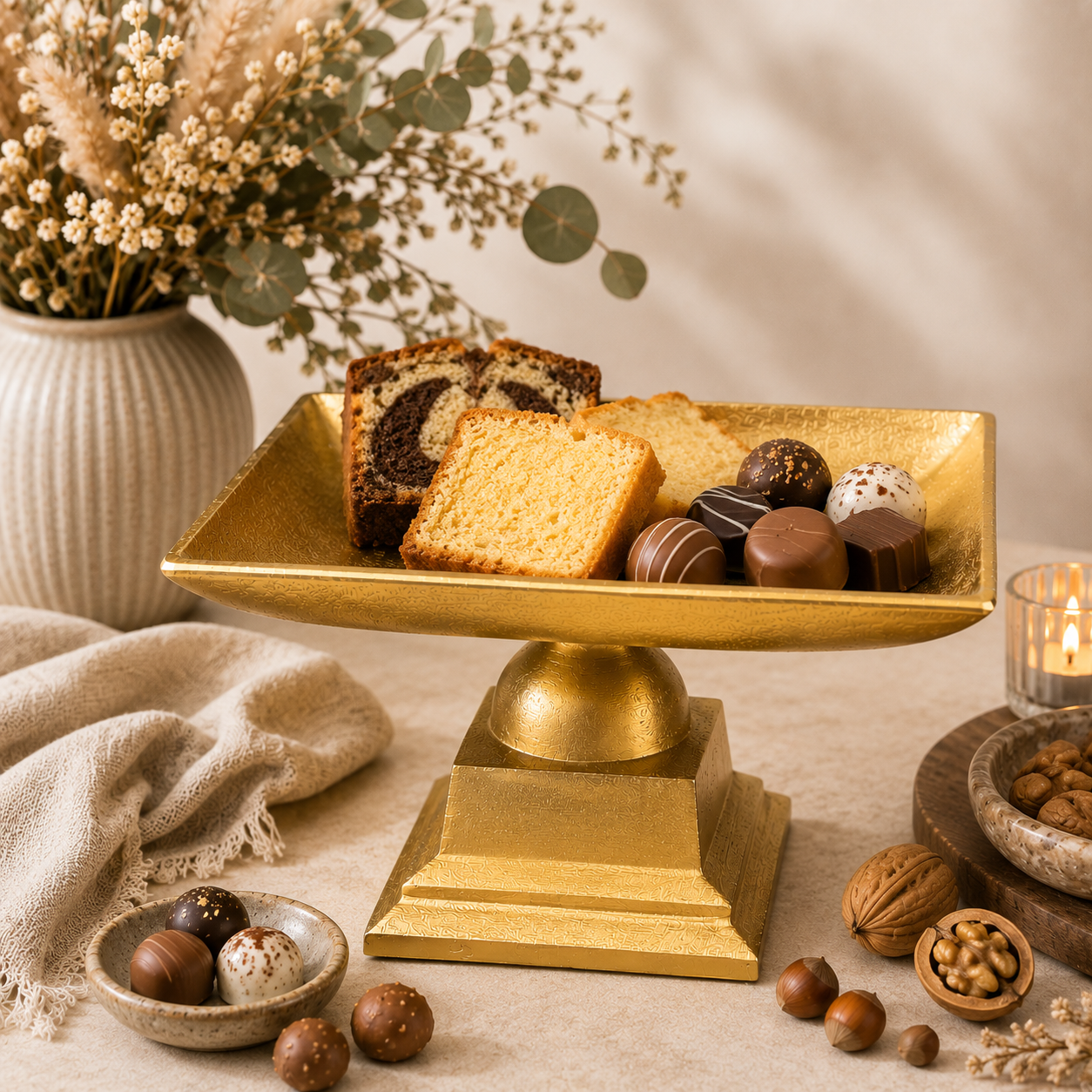 SENSE Decoratieve Schaal op Voet – Goud