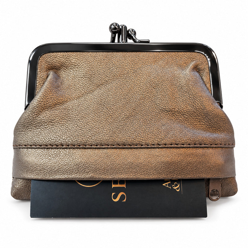 SENSE Knipspromonoi Lammleder – 13 × 10 cm – Doppelte Knipsverschluss