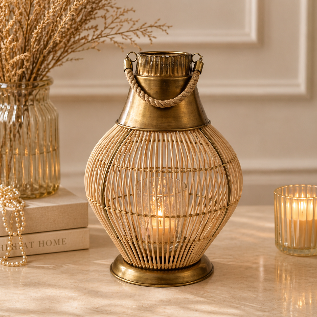 SENSE BAMBOO LANTERN BRASS