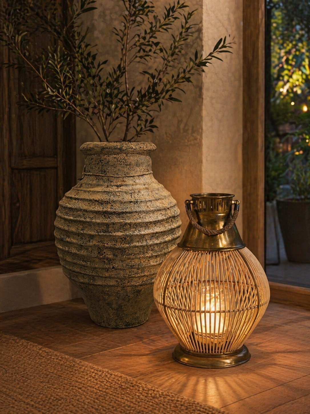 SENSE BAMBOO LANTERN BRASS