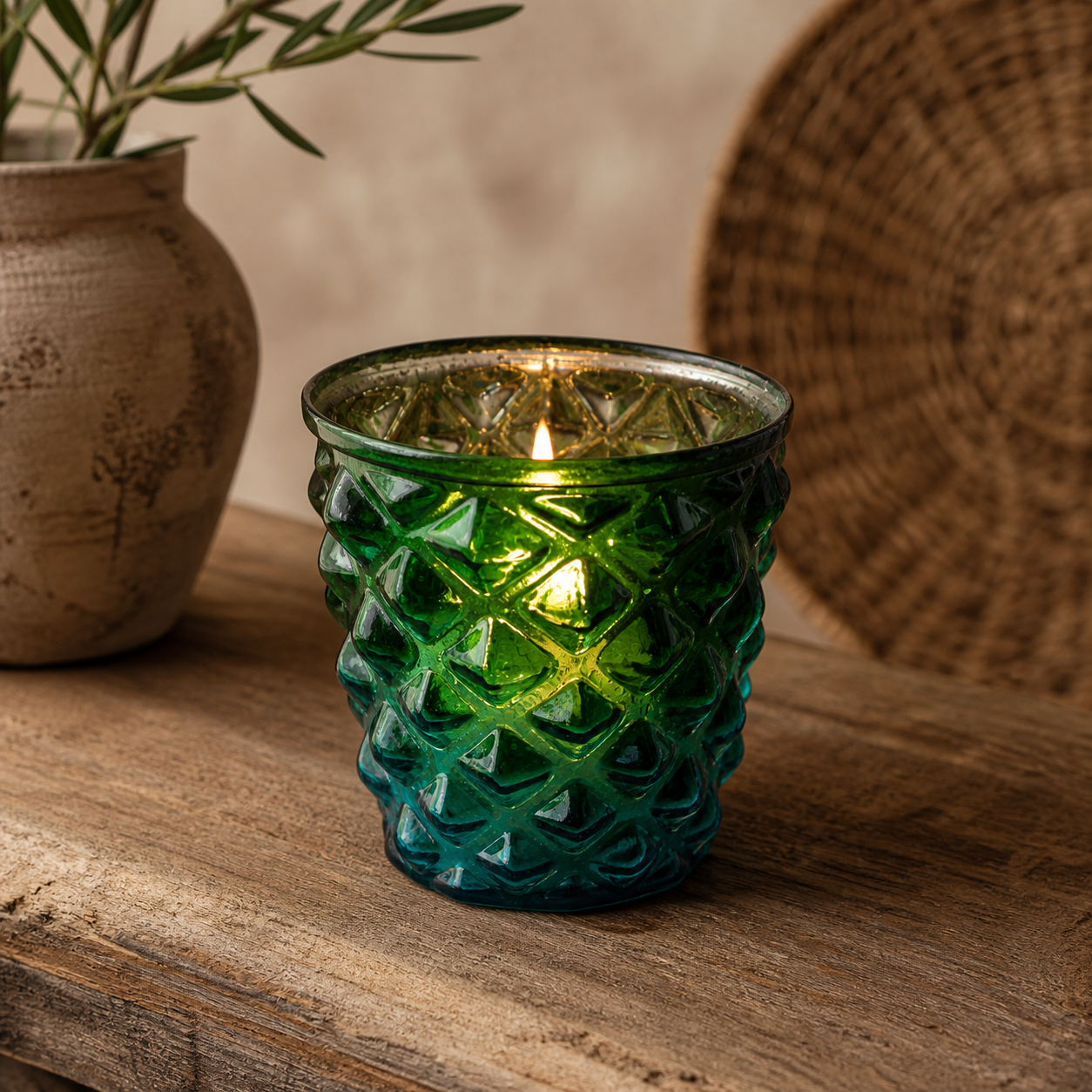 SENSE Waxine lichthouder turquoise