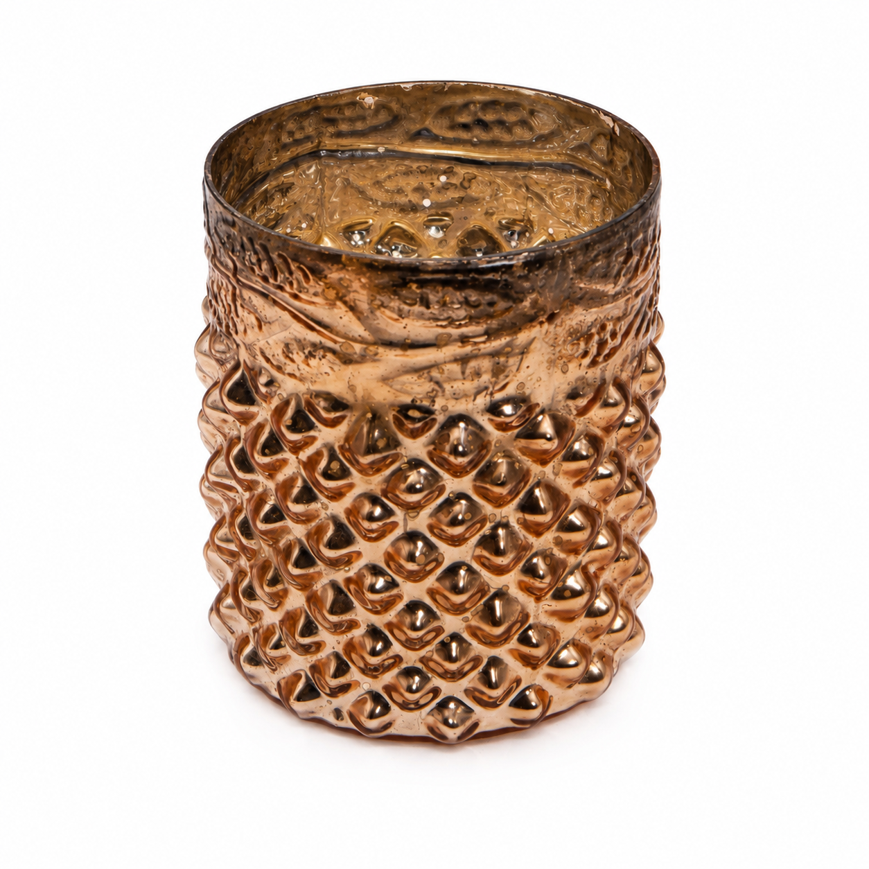 SENSE Diamantglas Waxinelichthouder Amber Goud