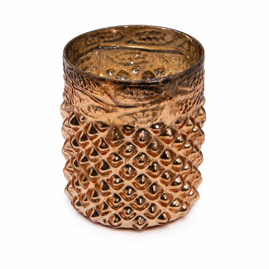 SENSE Diamantglas Waxinelichthouder Amber Goud