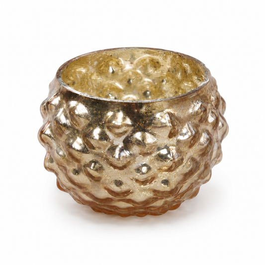 SENSE Bol Hobnail Waxinelichthouder Amber Goud