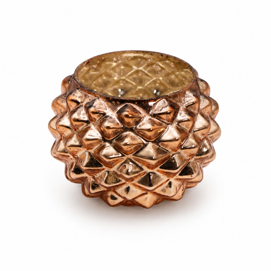 SENSE Bol Hobnail Waxinelichthouder Amber Goud