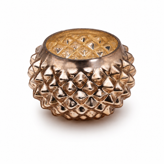 SENSE Bol Hobnail Waxinelichthouder Amber Goud
