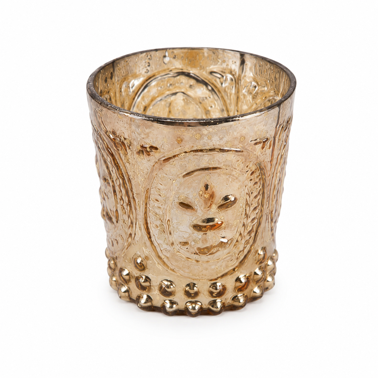 SENSE Barokglas Waxinelichthouder Amber Goud