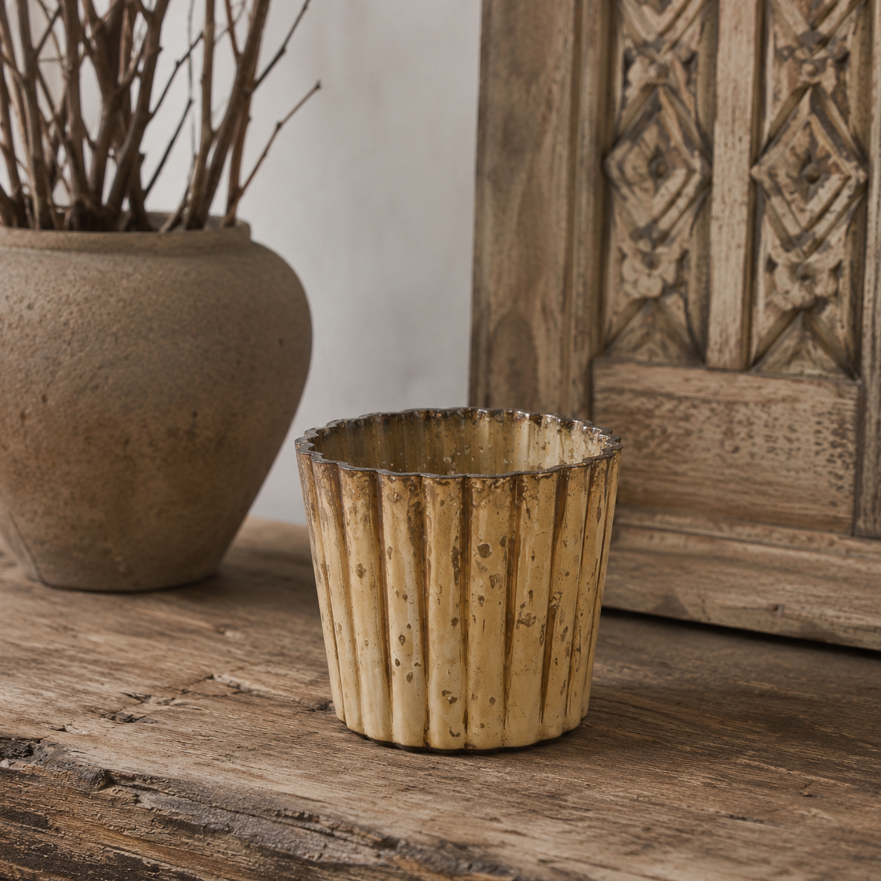 SENSE Waxine Lichthouder Amber Goud
