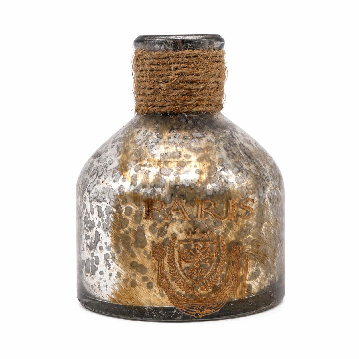 SENSE Decoratieve Flesvaas met Opdruk Antiek Zilver
