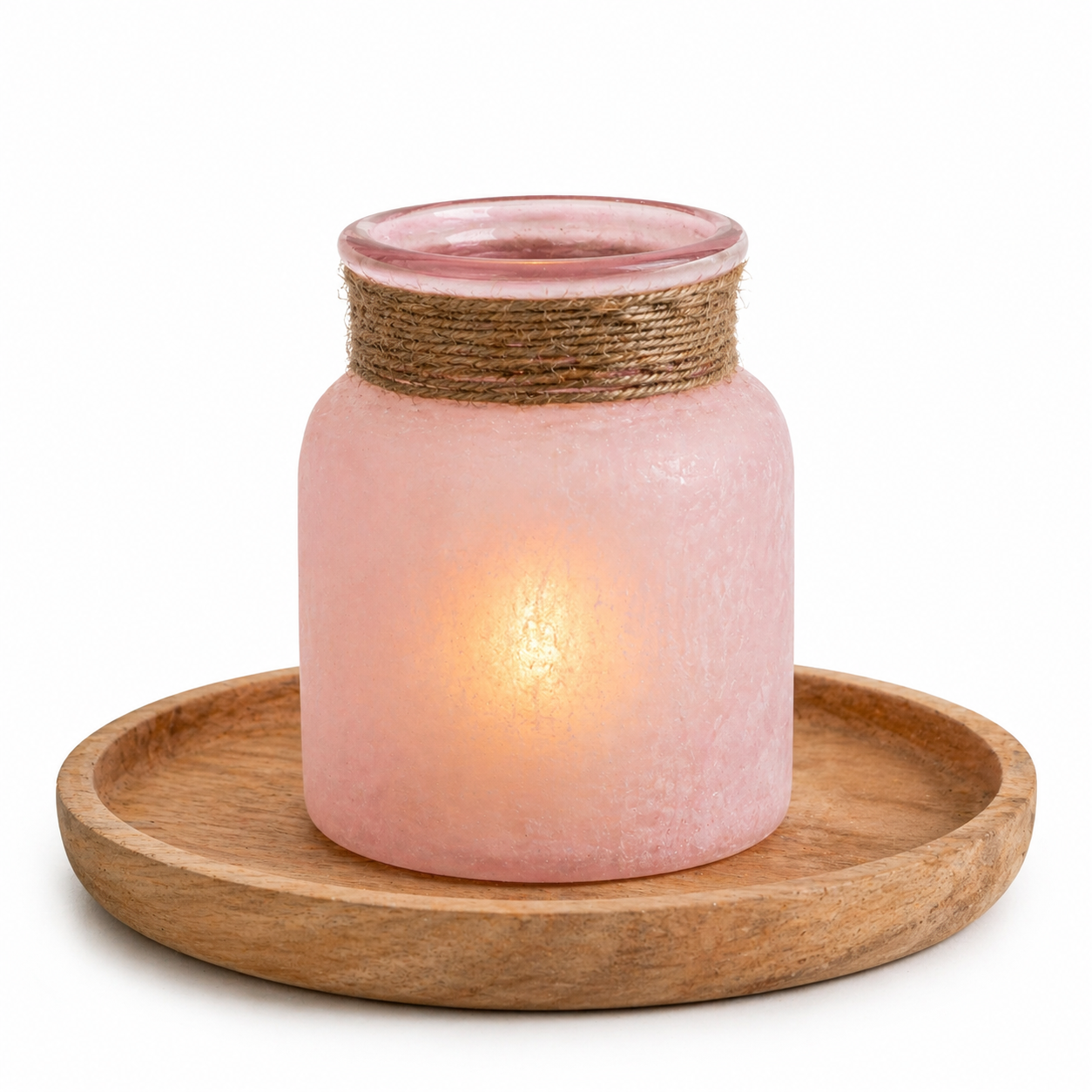 SENSE Glazen Windlicht pink Ammu