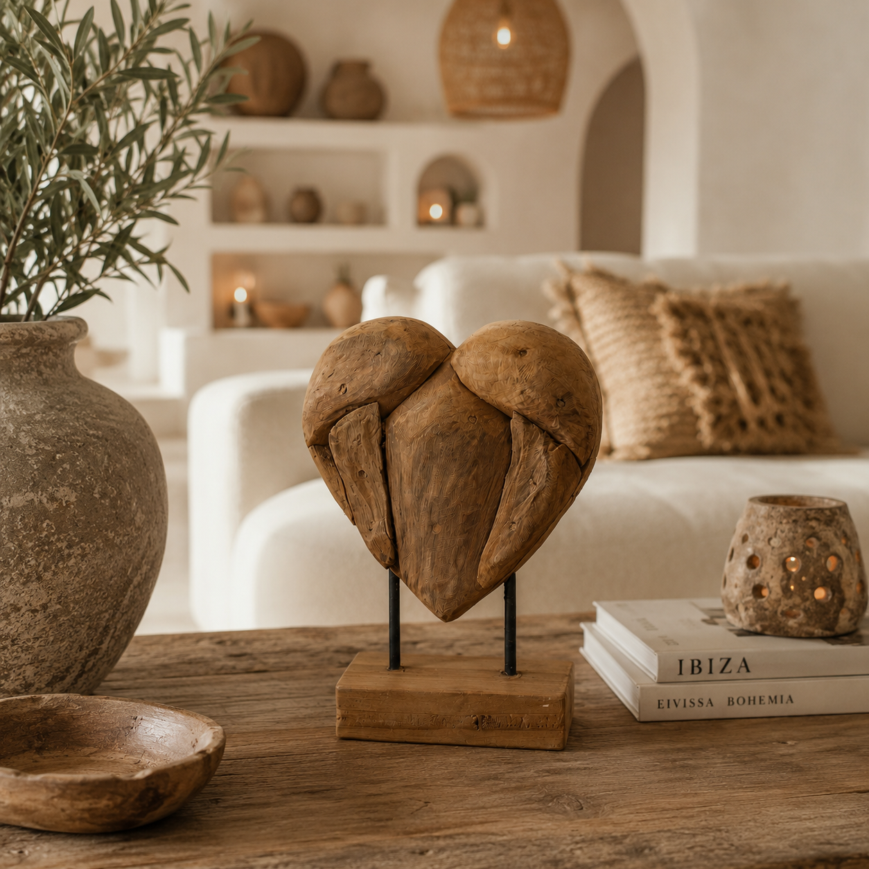 SENSE Houten Hart op Standaard