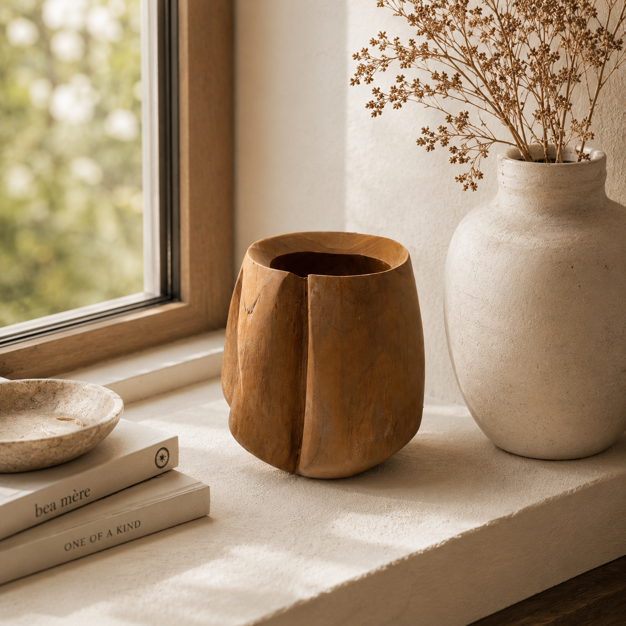 SENSE Teakhouten Vaas – Natural