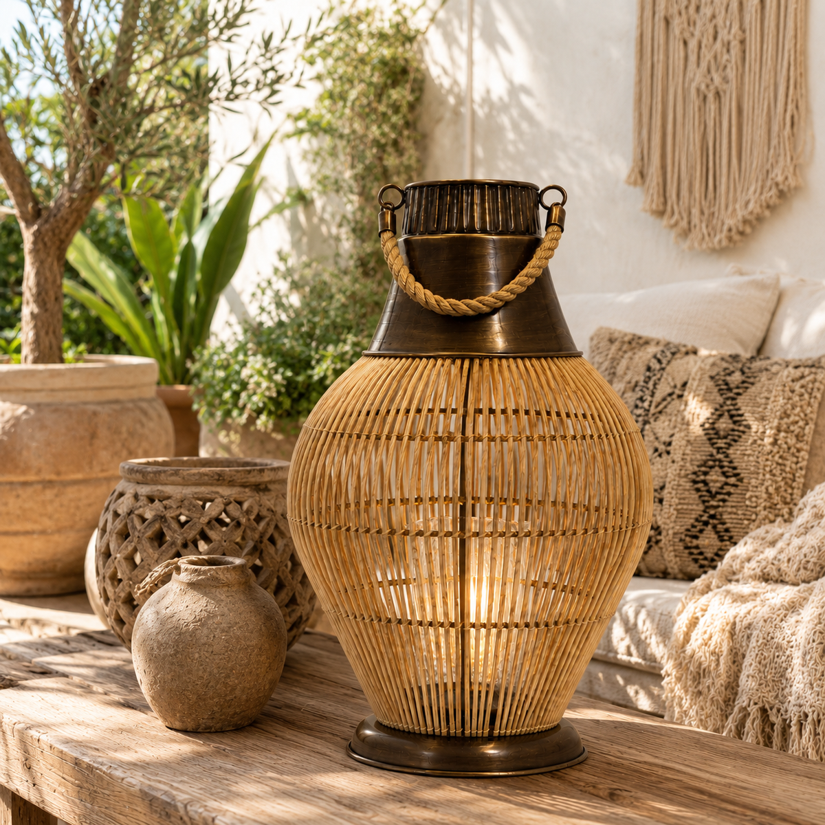 SENSE BAMBOO LANTERN BRASS