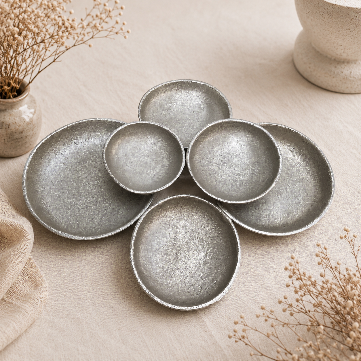 SENSE Decoratieve Schalen Set – Nickel