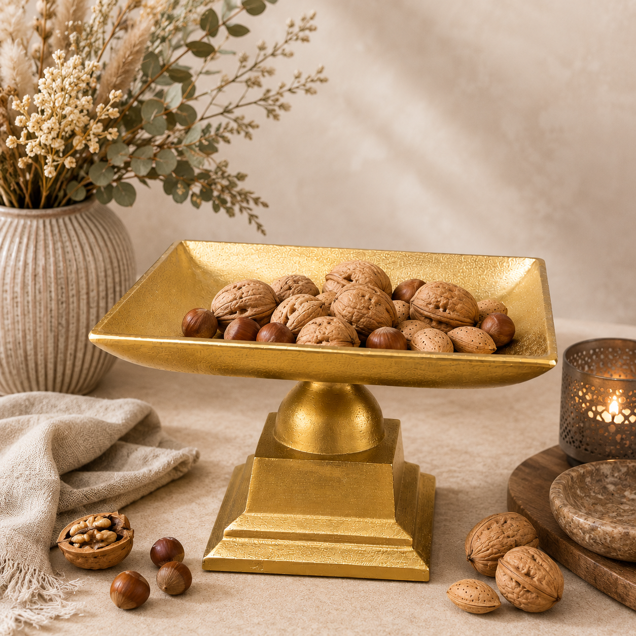 SENSE Decoratieve Schaal op Voet – Goud