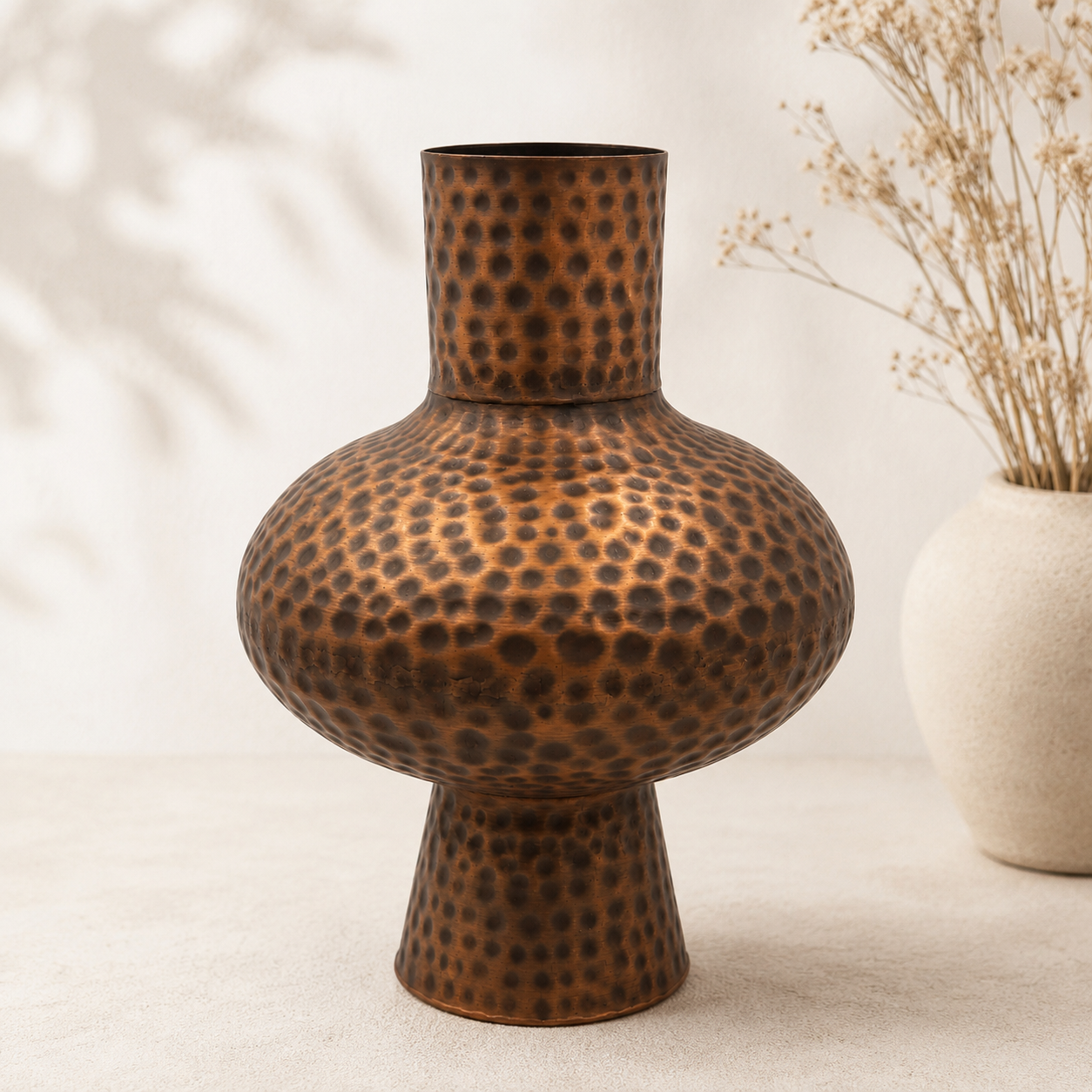 SENSE Metalen Vaas Vintage Koper Sml.