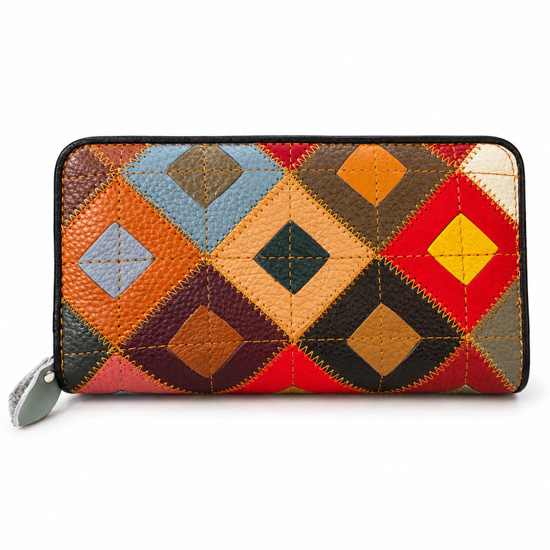 SENSE Geldbörse – Patchwork Multicolor – Spaltleder