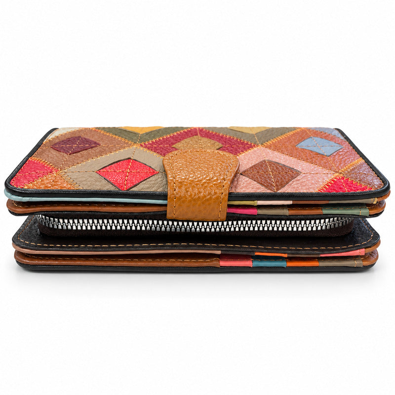 SENSE Geldbörse – Patchwork Multicolor – Spaltleder