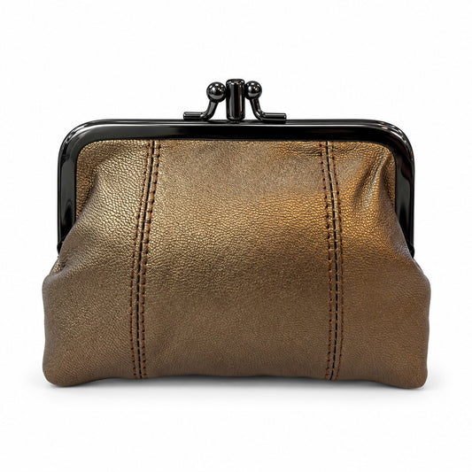 SENSE Knipportemonnee Lamsleer – 13 × 10 cm – Dubbele Knipsluiting
