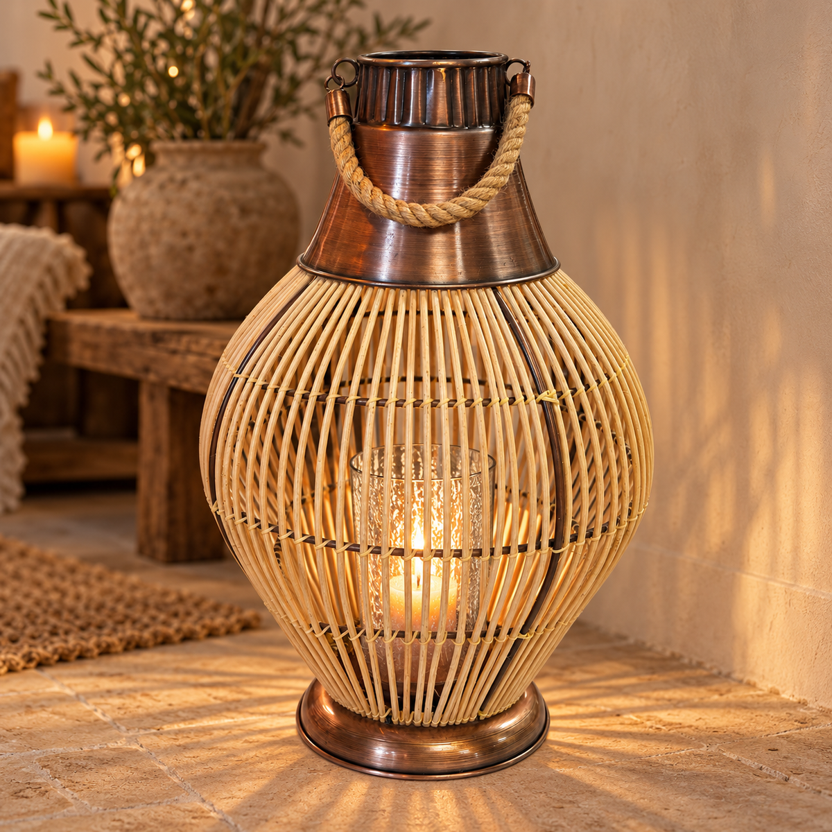 SENSE BAMBOO LANTERN Vintage Copper
