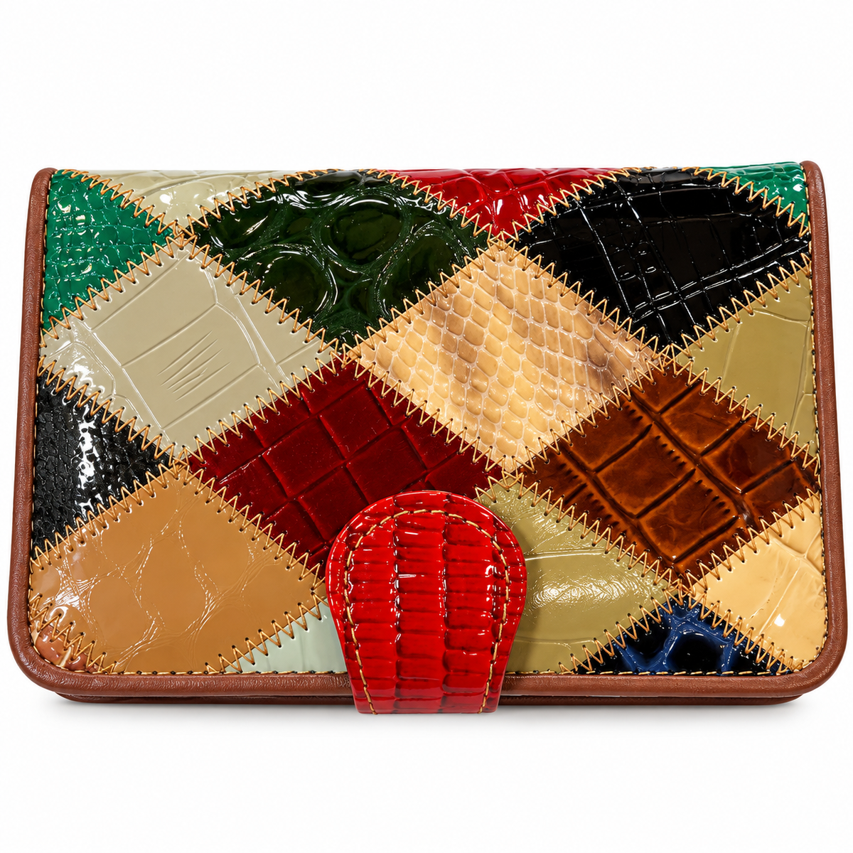 SENSE Leren Dames Portemonnee – Patchwork Multicolor
