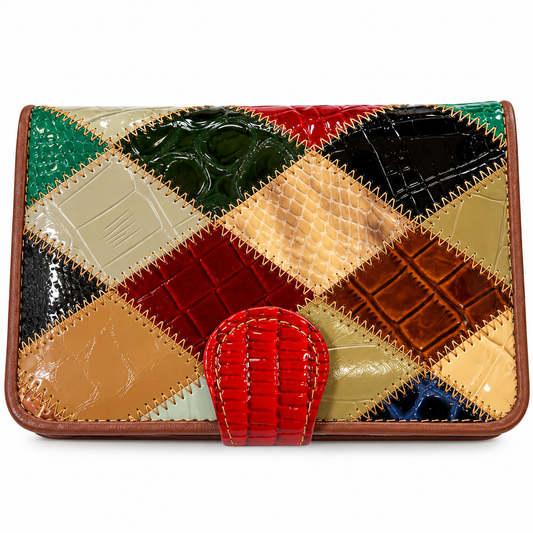 SENSE Leren Dames Portemonnee – Patchwork Multicolor