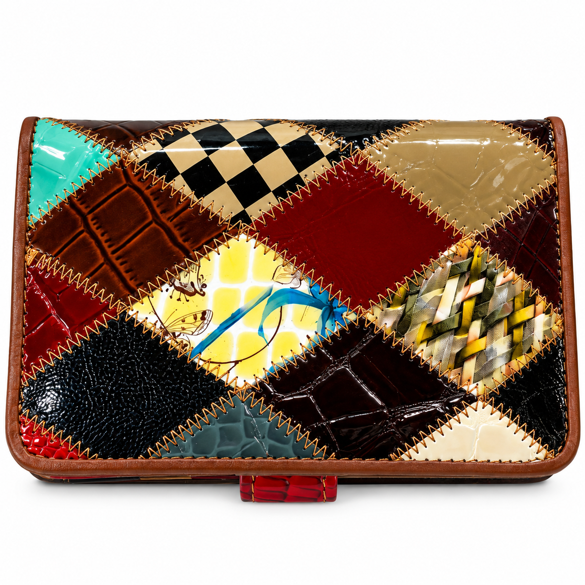 SENSE Leren Dames Portemonnee – Patchwork Multicolor