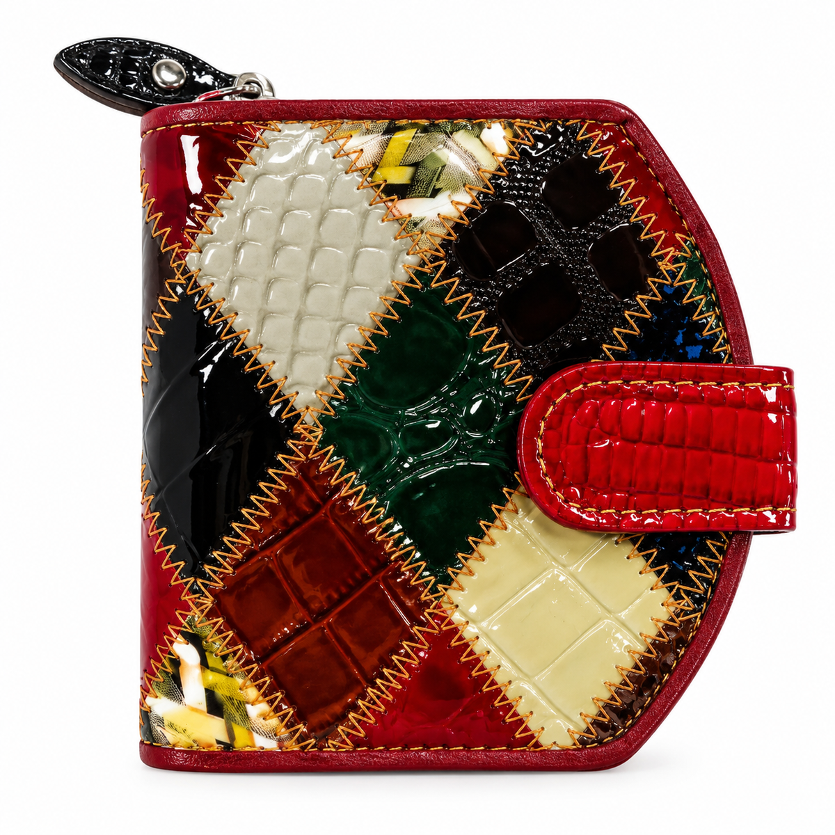 SENSE Leren Dames Portemonnee – Patchwork Multicolor