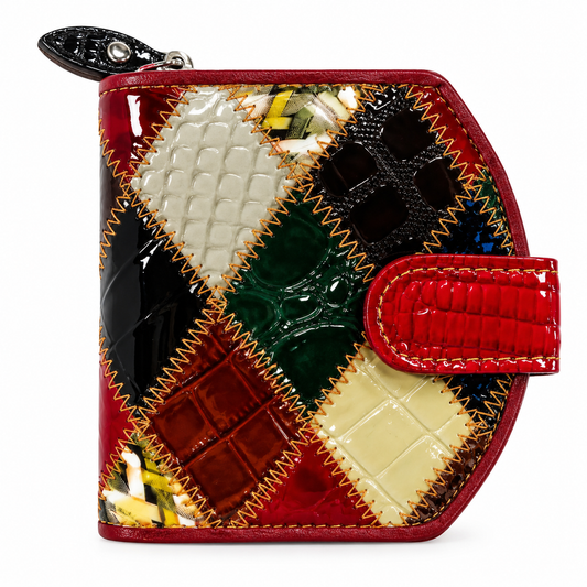SENSE Leren Dames Portemonnee – Patchwork Multicolor