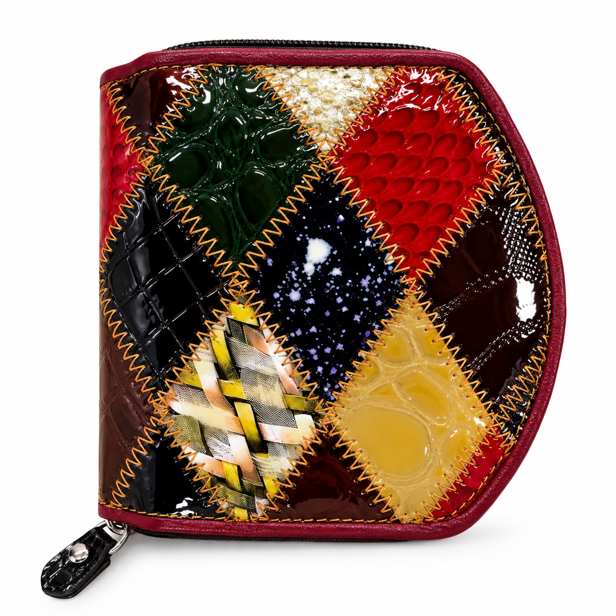 SENSE Leren Dames Portemonnee – Patchwork Multicolor