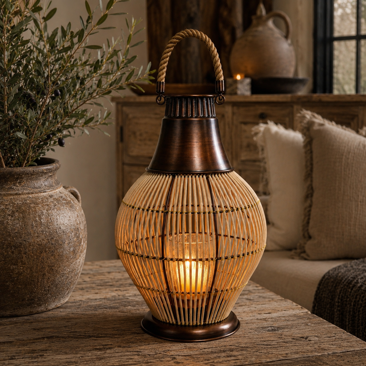 SENSE BAMBOO LANTERN Vintage Koper