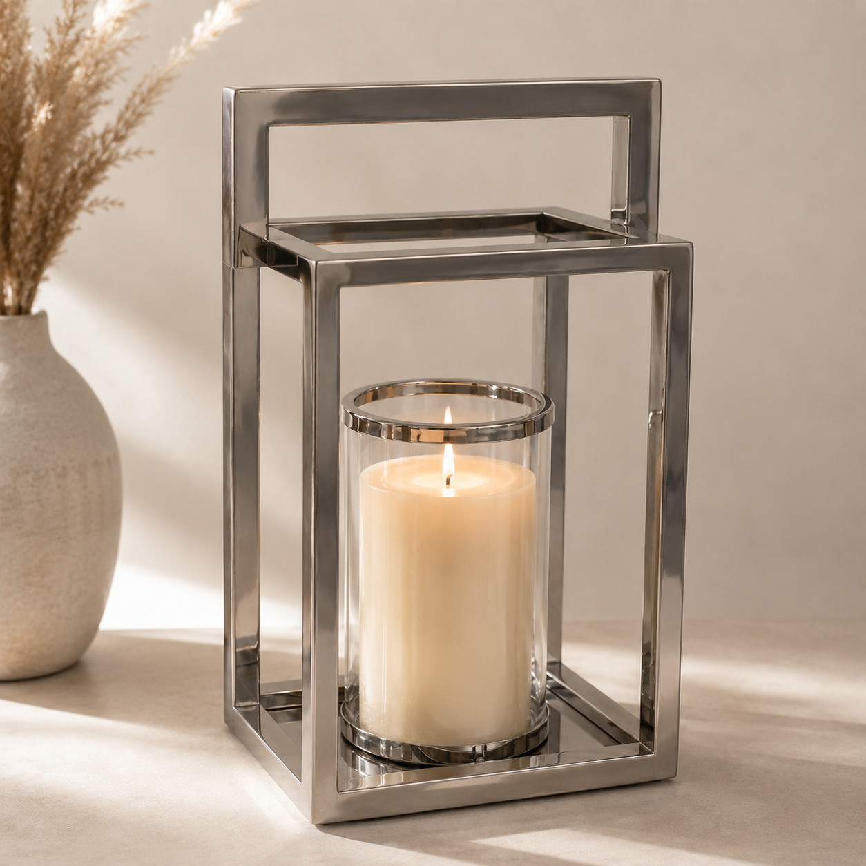 SENSE RVS Lantaarn Gepolijst met Glas