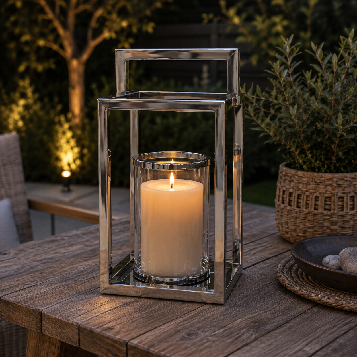 SENSE RVS Lantaarn Gepolijst met Glas