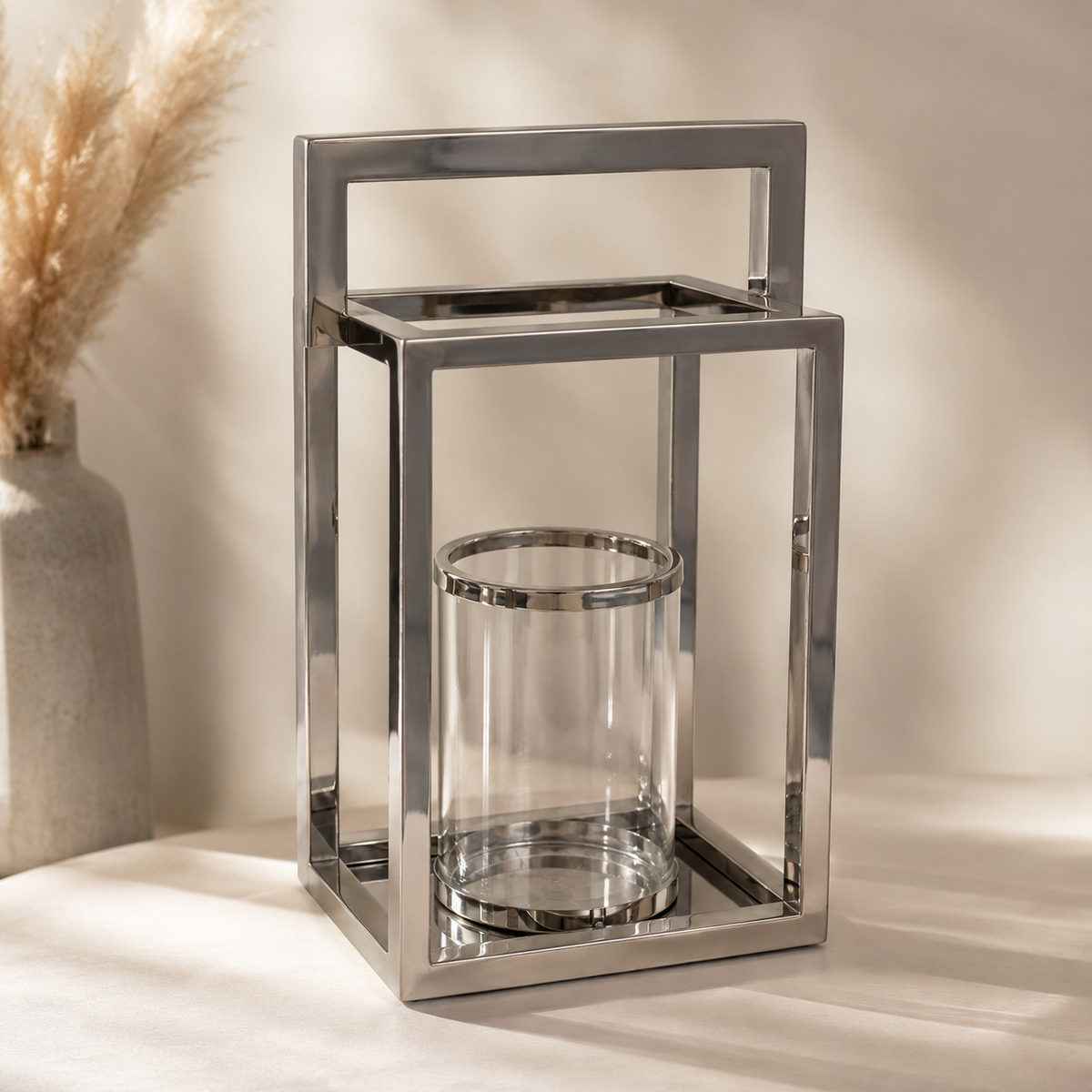SENSE RVS Lantaarn Gepolijst met Glas