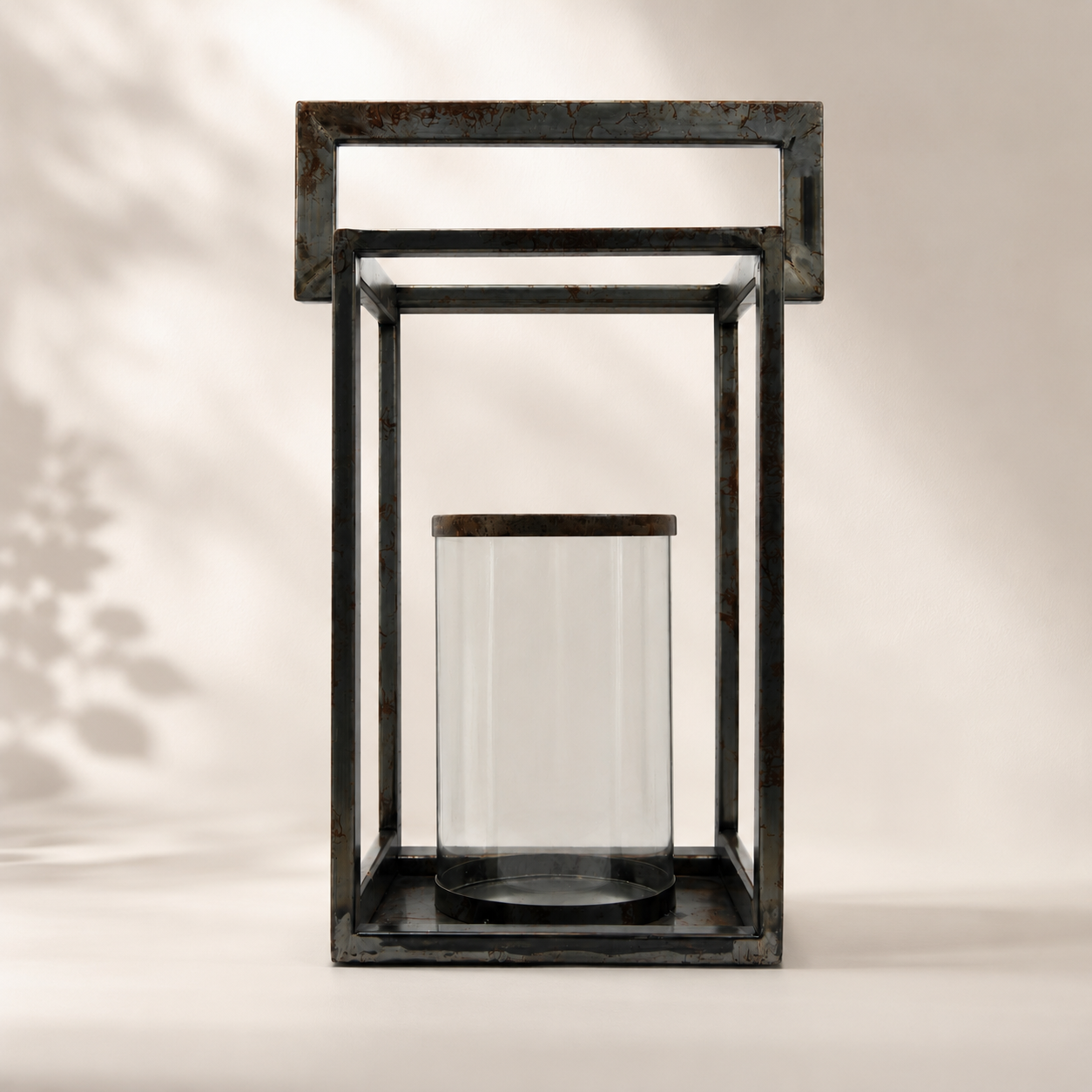 SENSE Metalen Vintage Lantaarn  met Glas