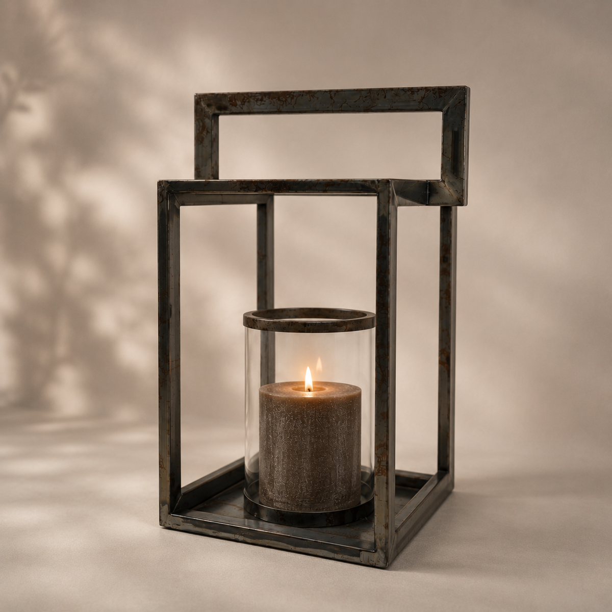 SENSE Metalen Vintage Lantaarn  met Glas